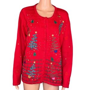 Segue Red Christmas Cardigan